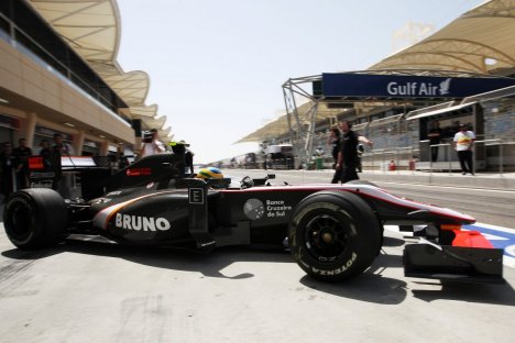 Bruno Senna på vej ud for første gang
(Foto: Hispania Racing F1)
